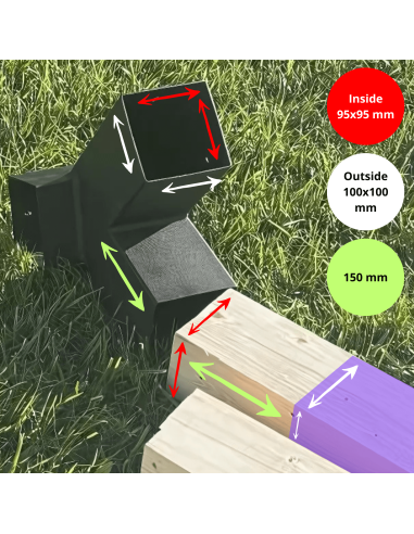 Łącznik do kantówki 100x100 mm – do huśtawki ogrodowej