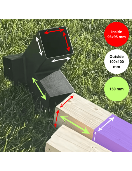 Łącznik do kantówki 100x100 mm – do huśtawki ogrodowej