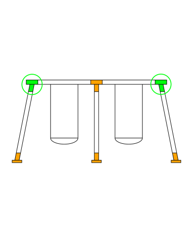 2x Łącznik do kantówki 100x100 mm – do huśtawki ogrodowej